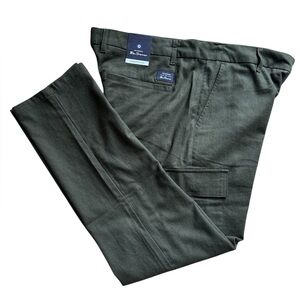 The Original Ben Sherman Straight Fit Men’s Twill Pants 34x32 Stretch NWT‎ Olive